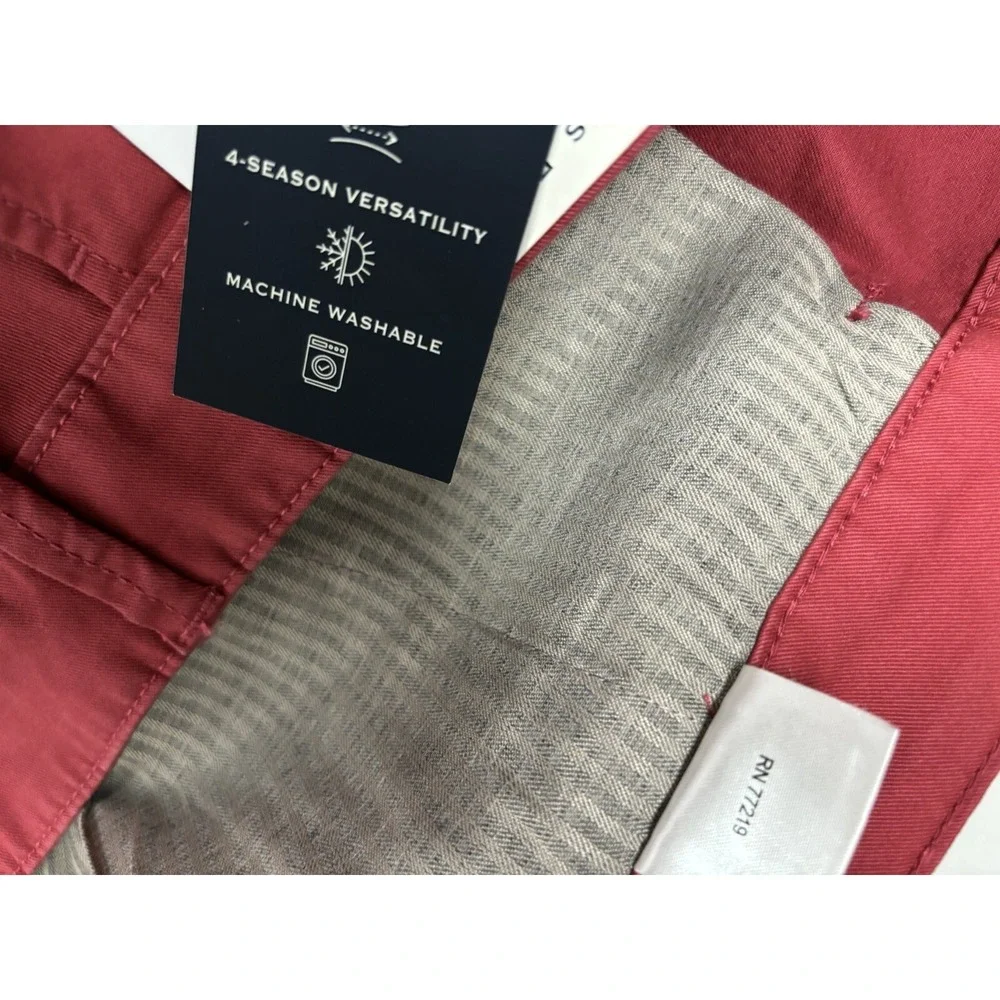 Joseph Abboud Men's Shorts 44 Faded Red Khaki Hemmed Khaki Chino Stretch #2736